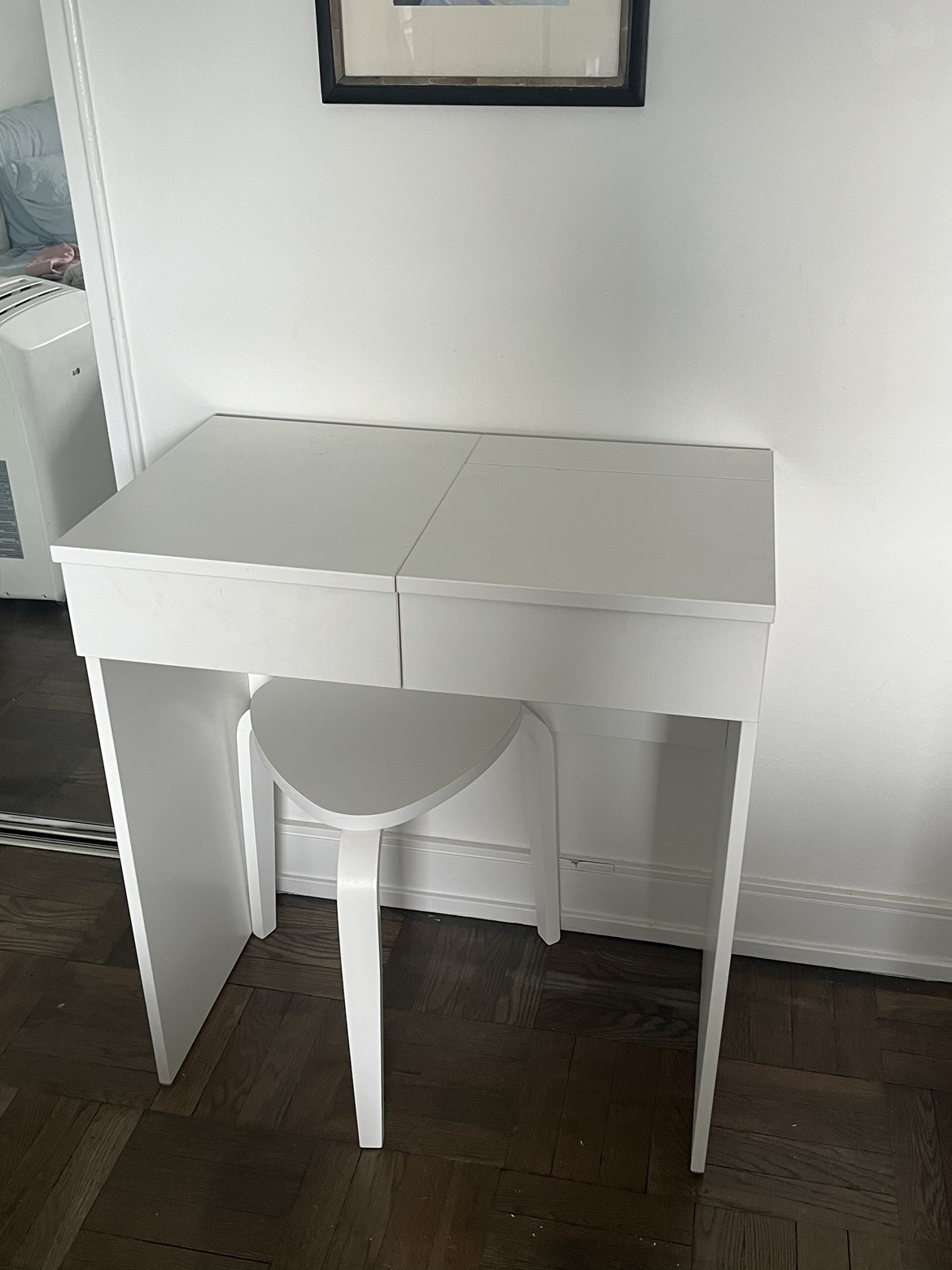 White Vanity Set with Stool