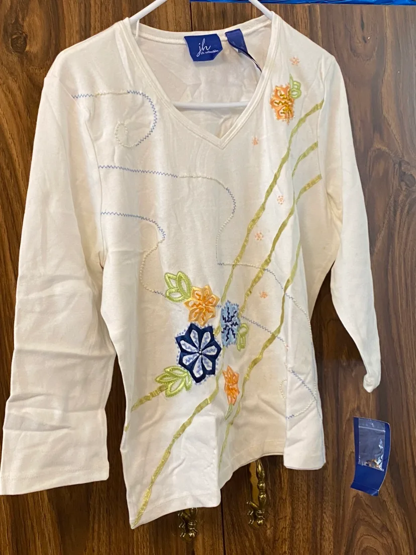 J.H. Collectibles Floral Embroidered Long Sleeve Top thumbnail