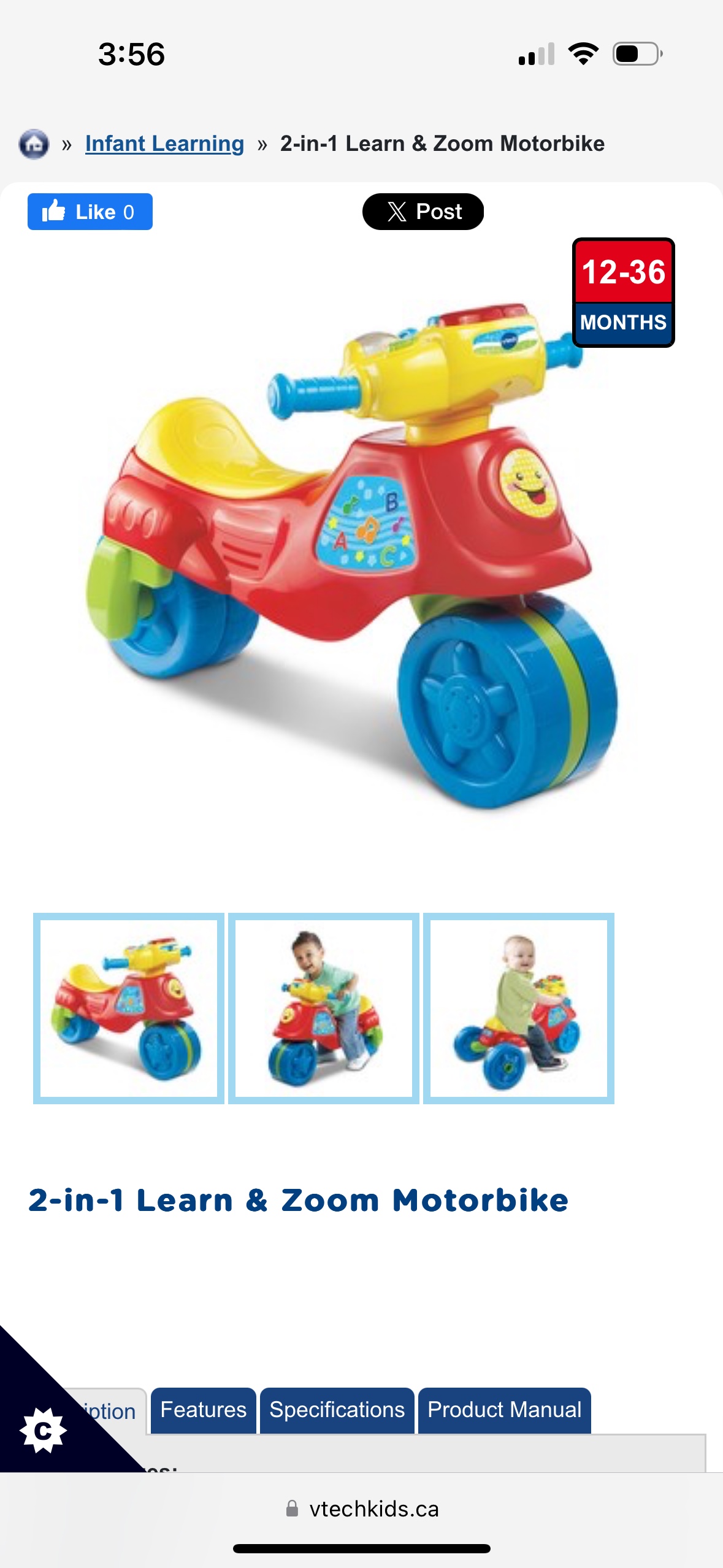 VTech 2-in-1 Learn & Zoom Motorbike - photo 3