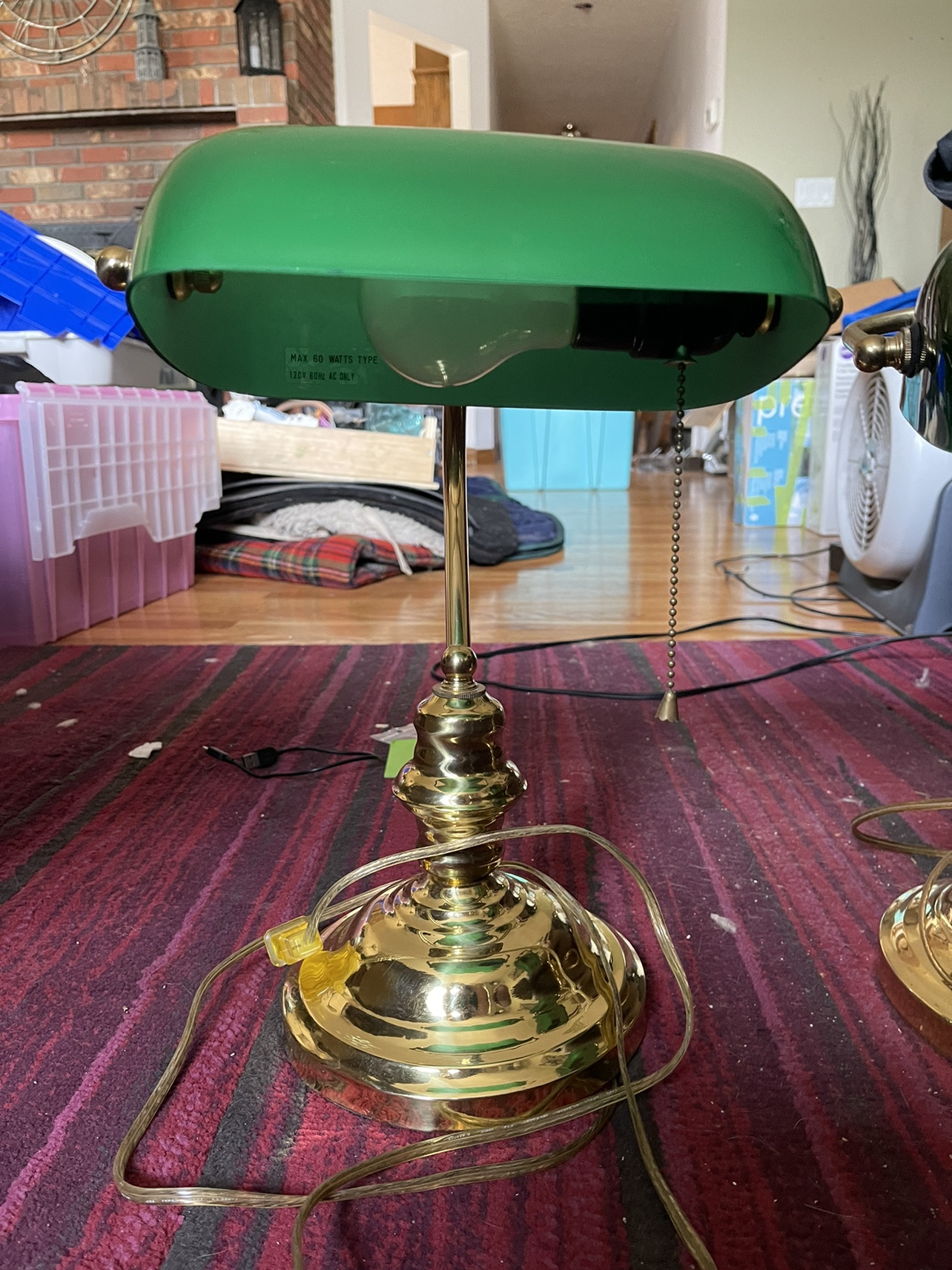 Pair of Green Banker's Lamps - photo 3