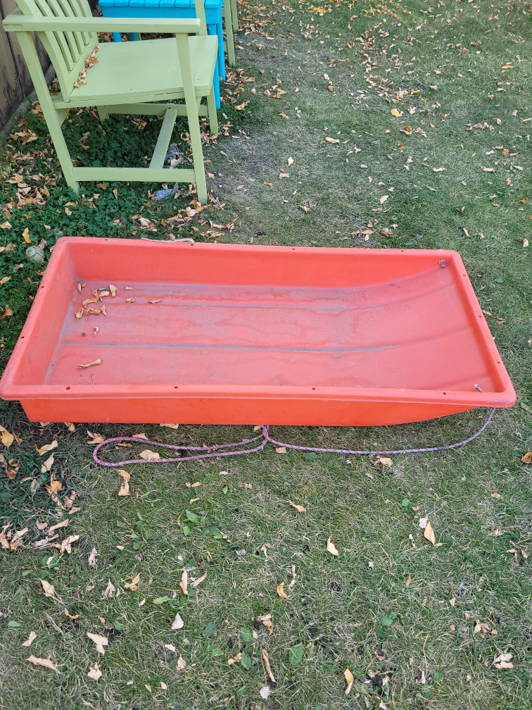 Orange Plastic Sled