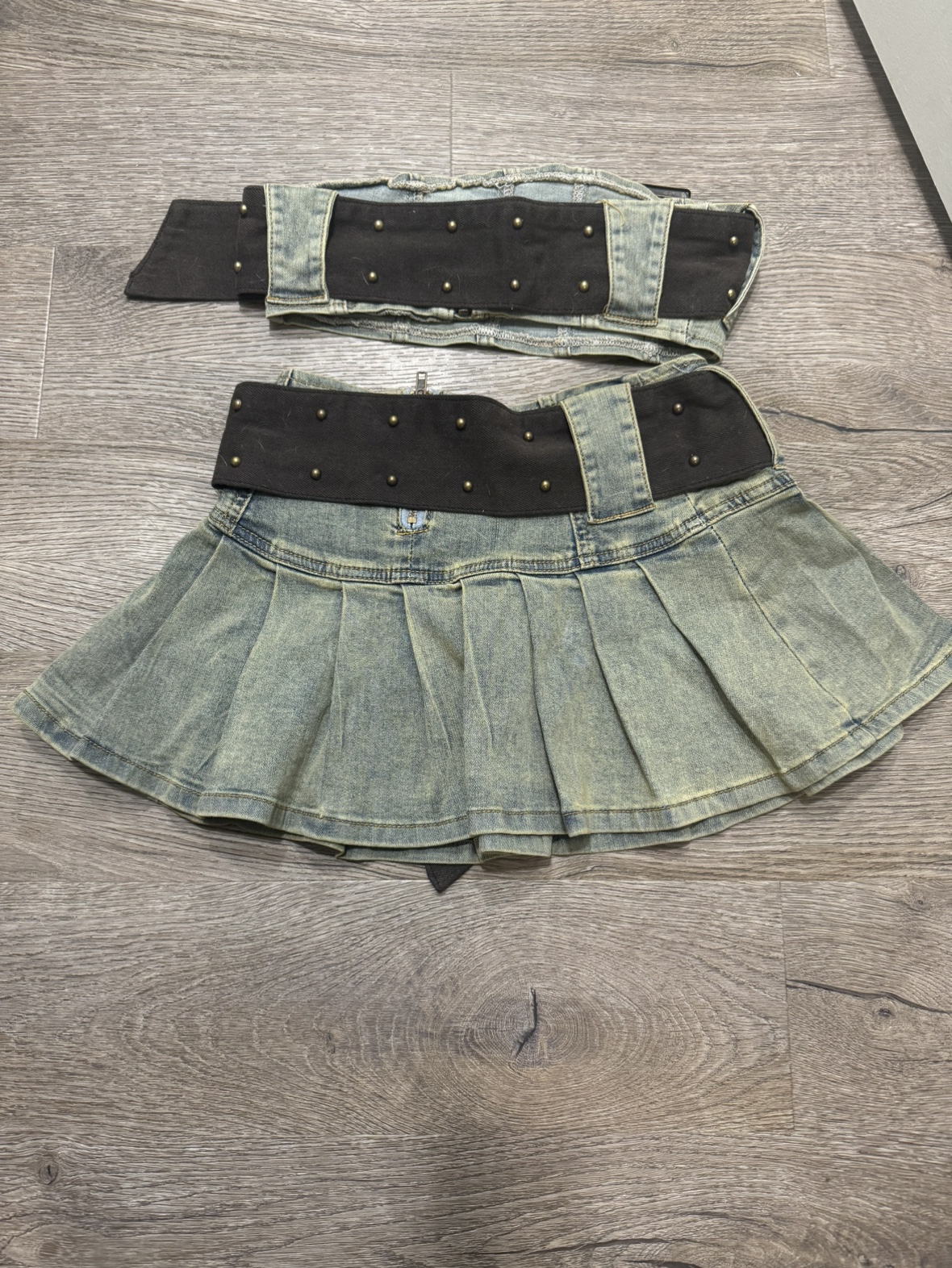Denim Crop Top and Skirt Set - photo 4