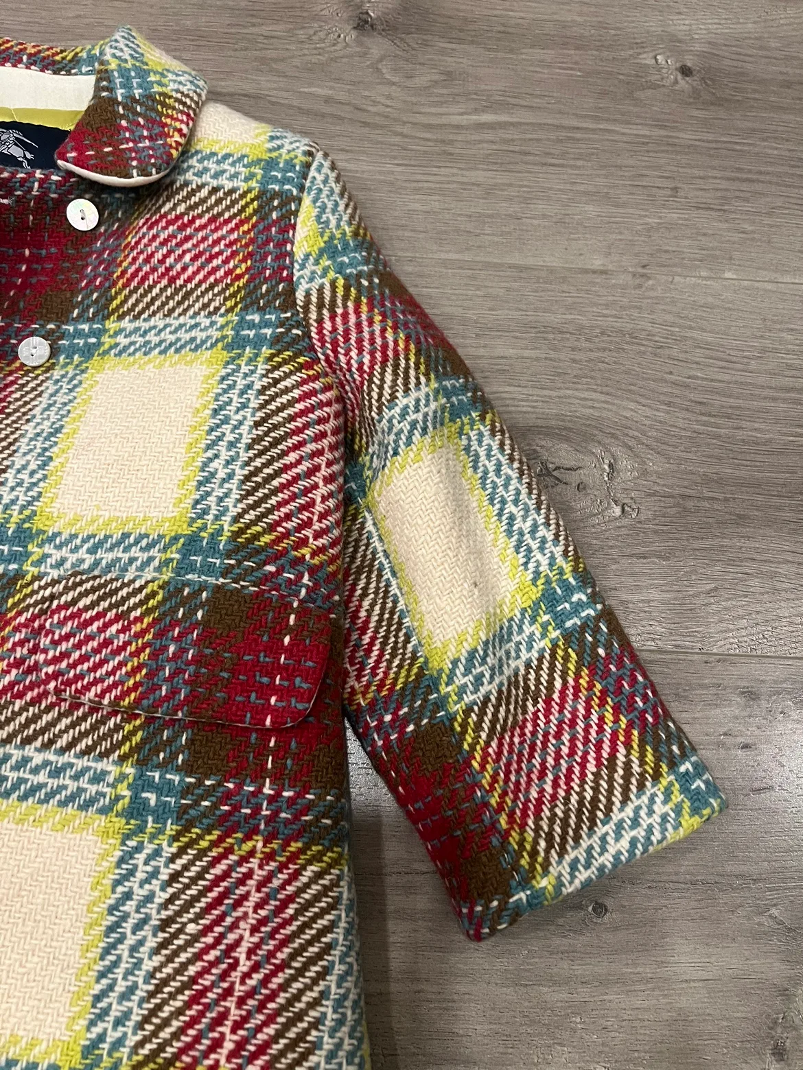 Burberry Kids Plaid Coat Size 3 Years image indicator(4)