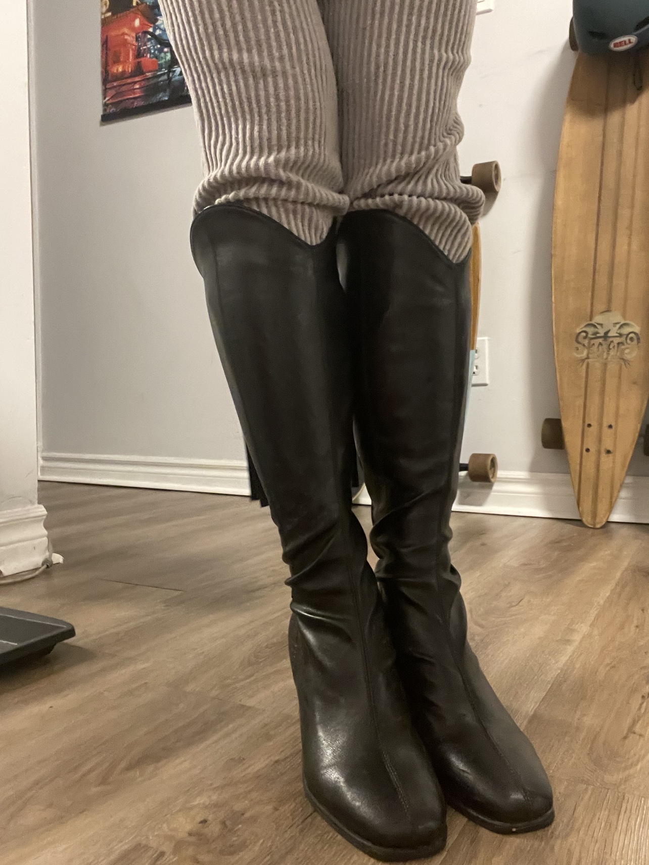 Black chunky Knee-High Boots - photo 2
