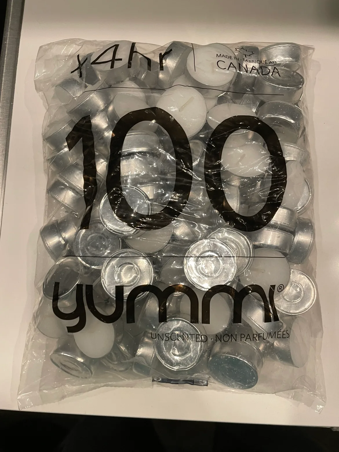 Brand new 100 Yummi Unscented Tea Lights (original price - 15$) thumbnail