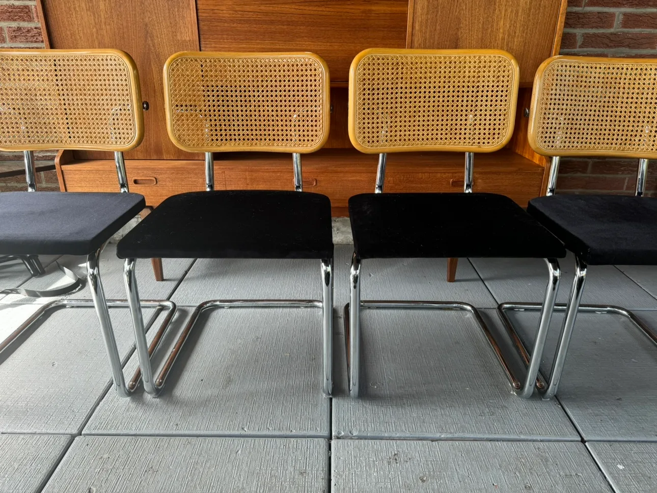 Set of 4 Cesca style Cane Back Dining Chairs thumbnail