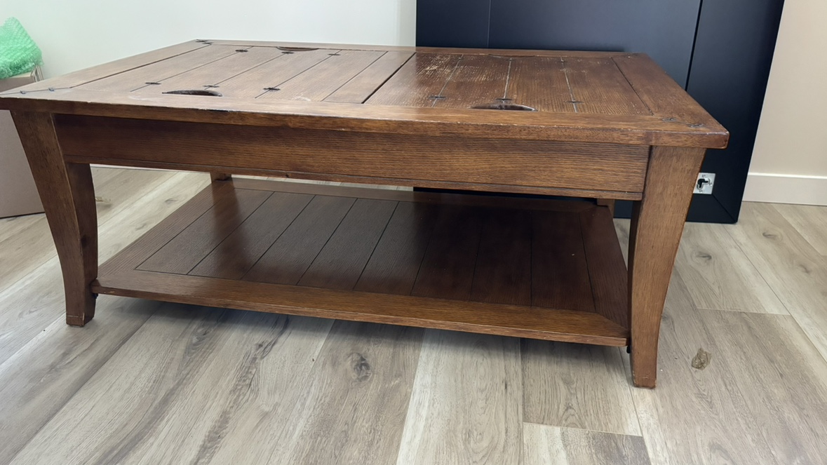 Wooden Coffee Table with Storage - photo 4