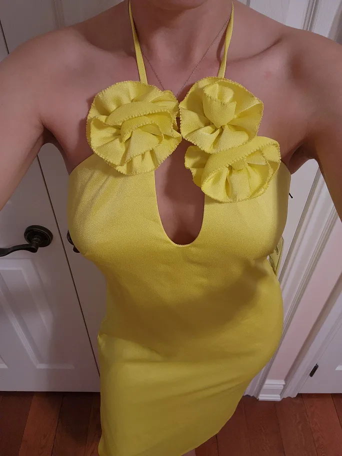 crepe back satin halter dress image indicator(5)