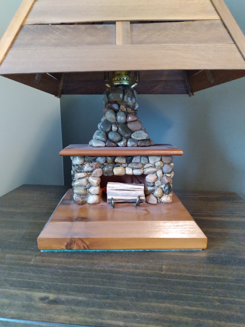 Stone Fireplace Lamp