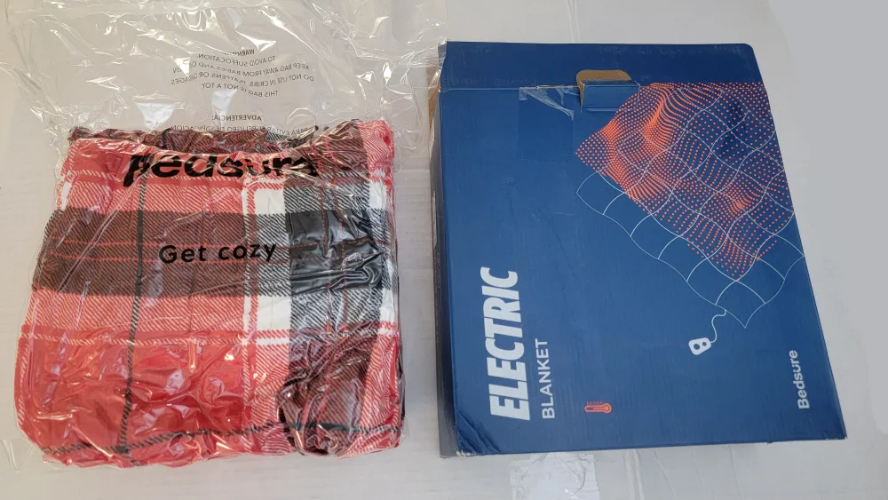 Bedsure Plaid Heated Throw Blanket -Safe - 6 Heat 50x60", Red image indicator(9)