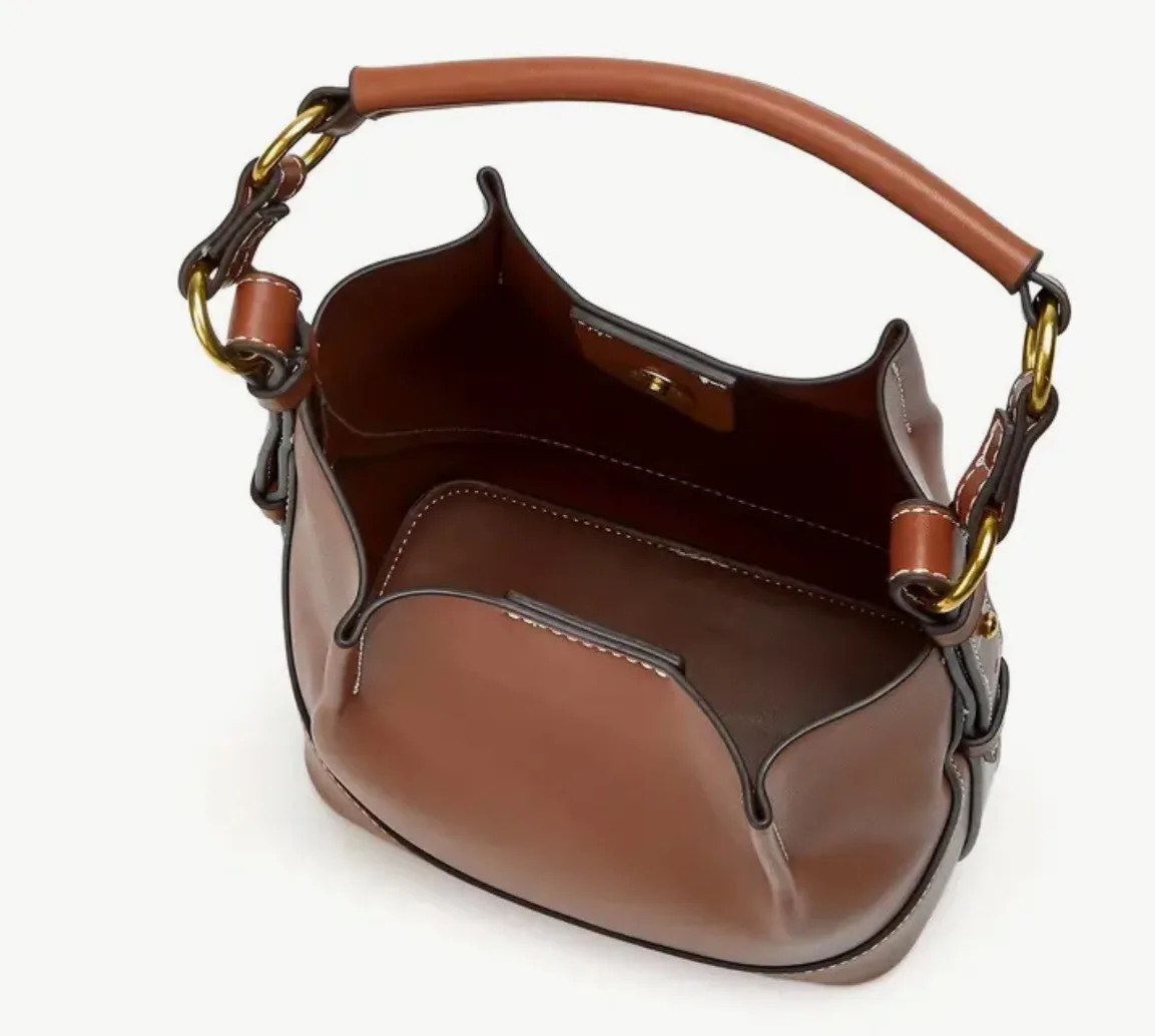 Brown Leather Bucket Bag image indicator(2)