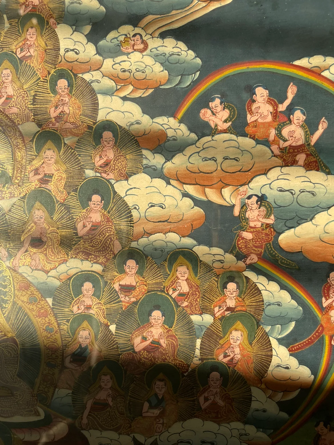 Framed mandala thangka original painting from India 70s image indicator(5)