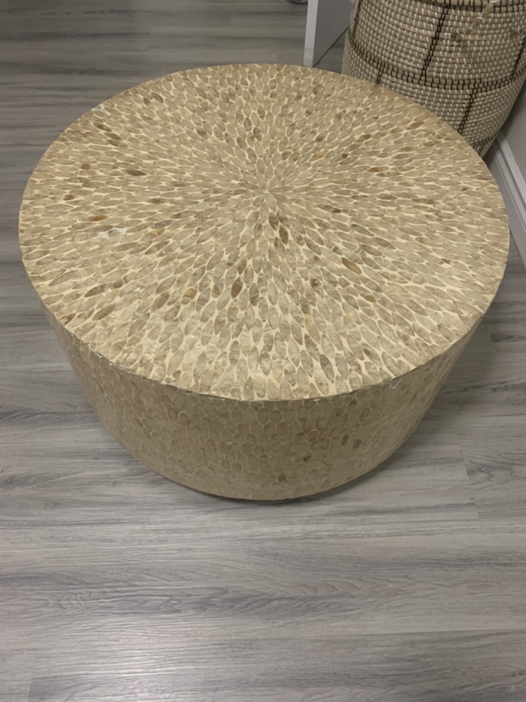 Round Mother of Pearl Inlay Coffee Table