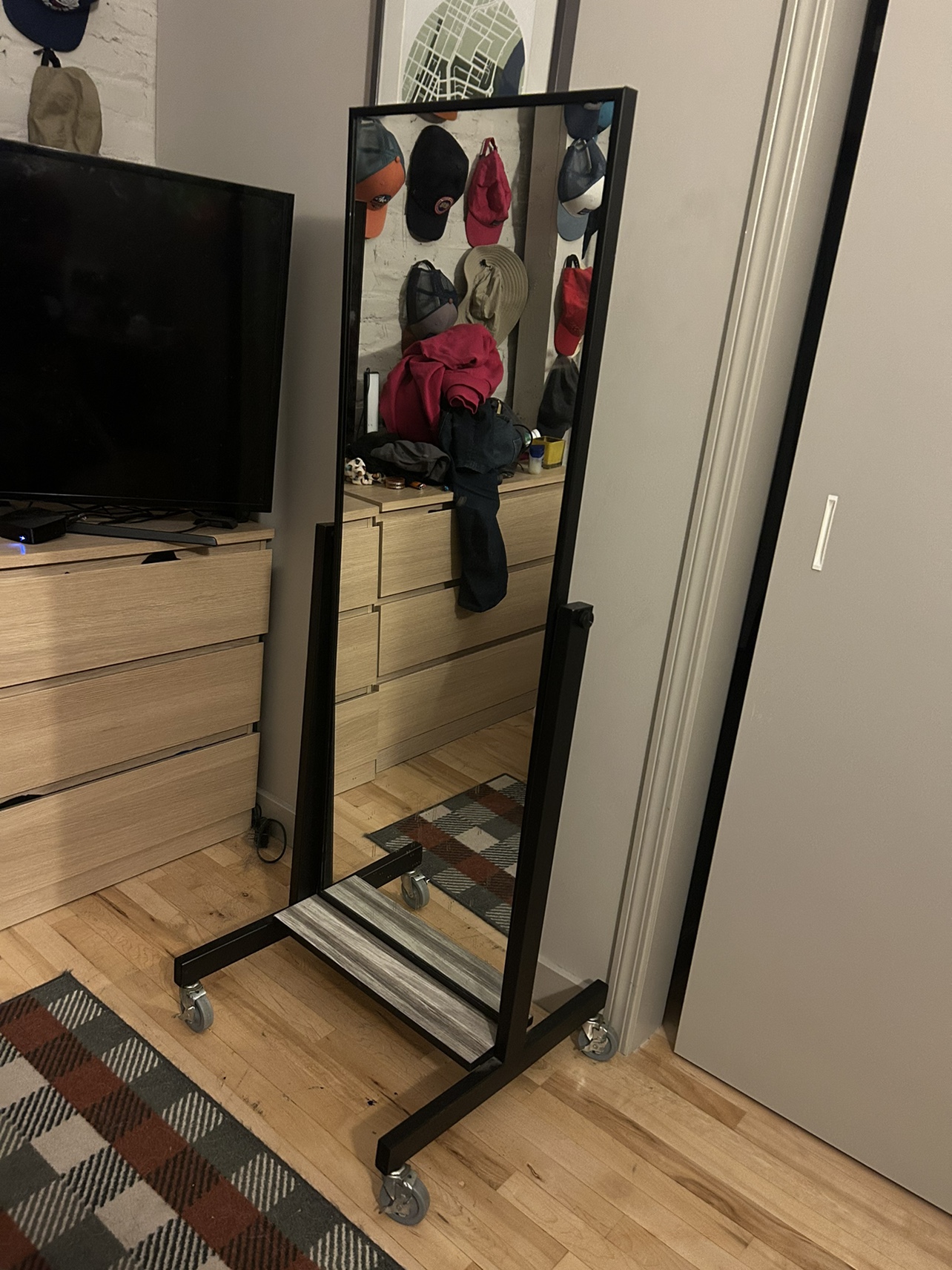 Full-Length  Mirror with Rolling Base in the Exchange District