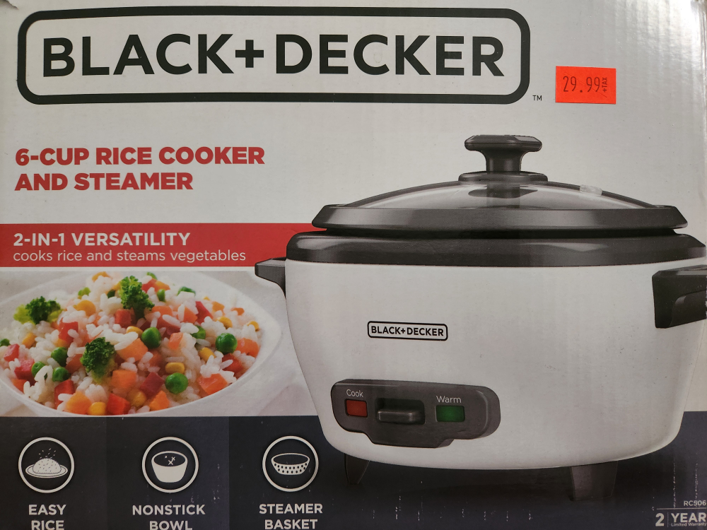 New Black + Decker Rice Cooker and Steamer 🥕