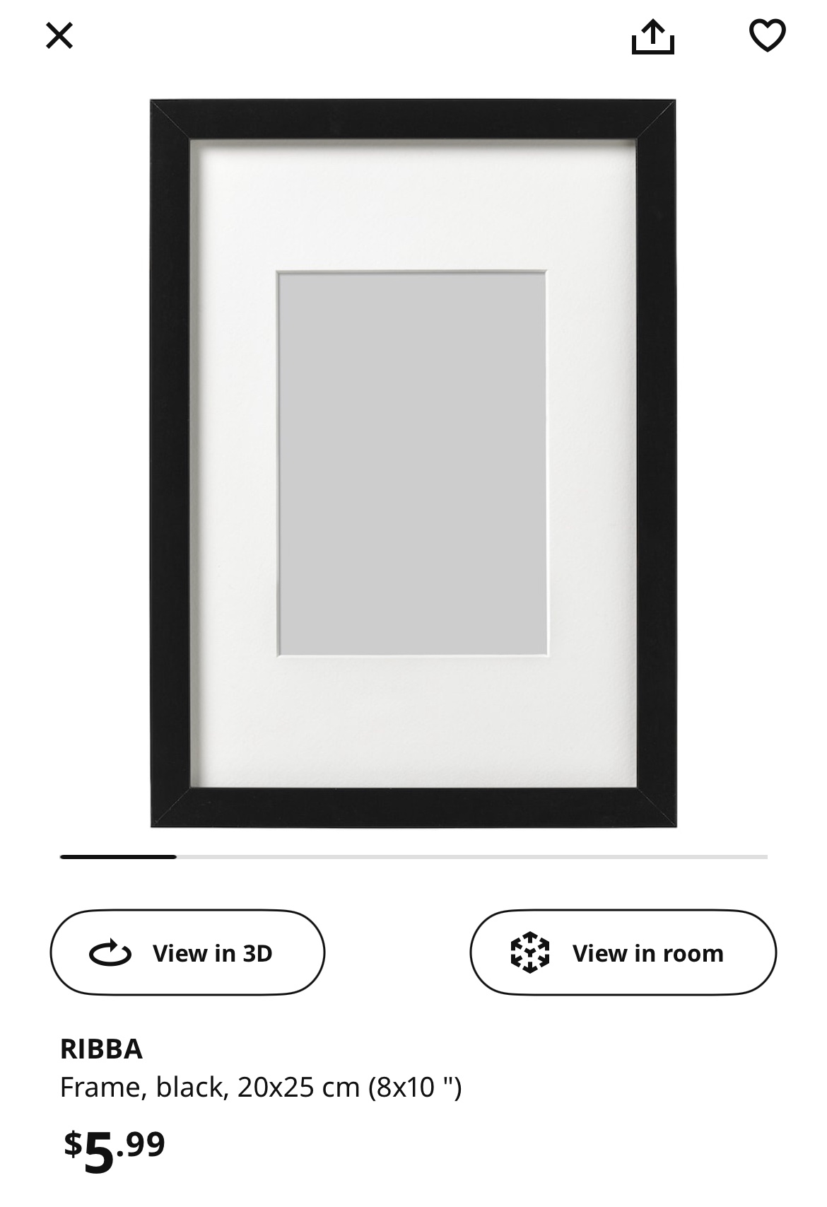 IKEA RIBBA Picture Frame (Black)