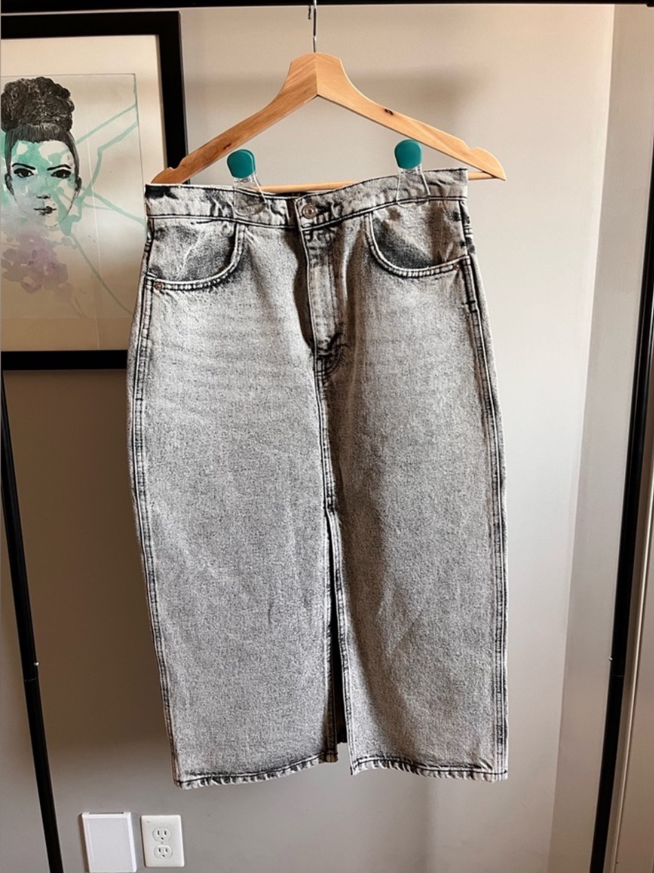 Acid Wash Denim Skirt