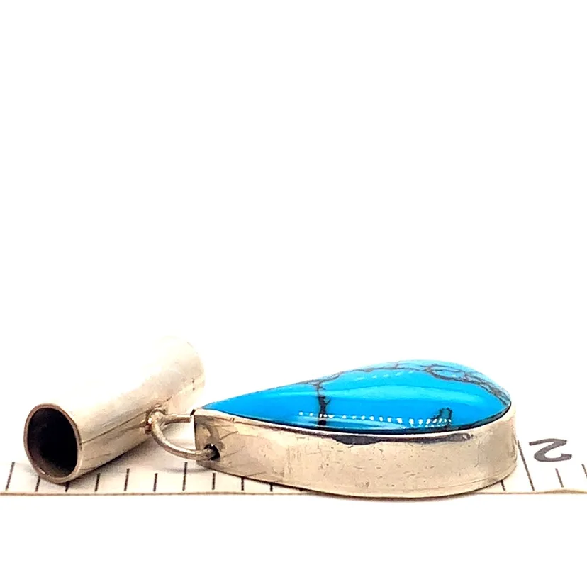 Sterling Silver Navajo Turquoise Pendant image indicator(8)