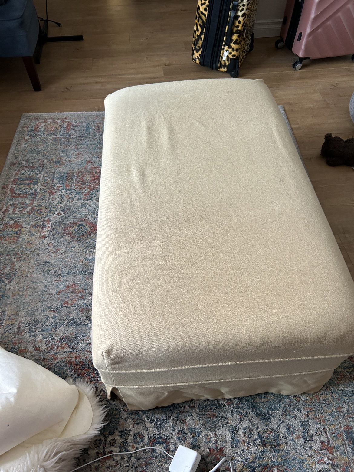 Ottoman with custom slipcover - photo 4