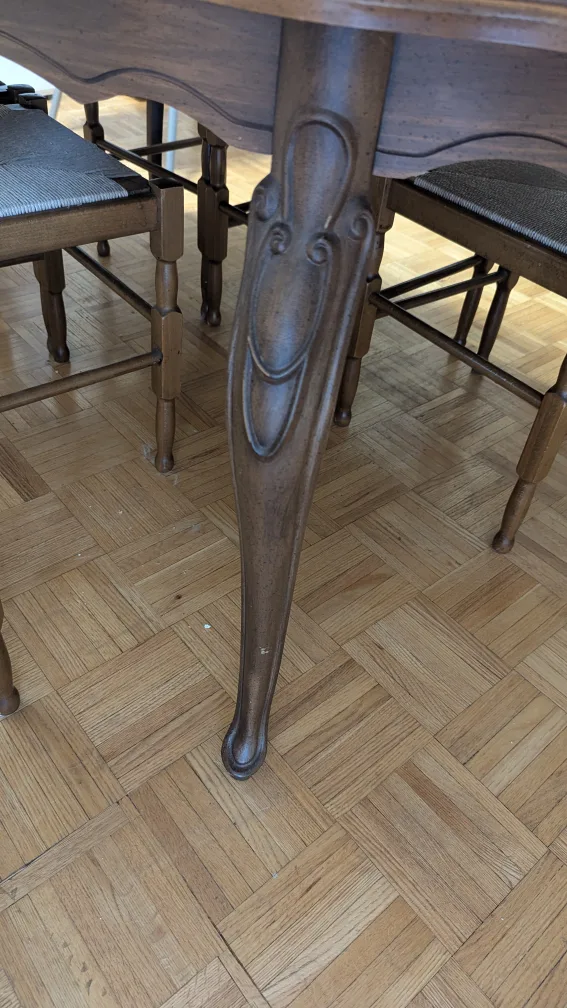 Oval Dining table solid wood with leaf image indicator(4)