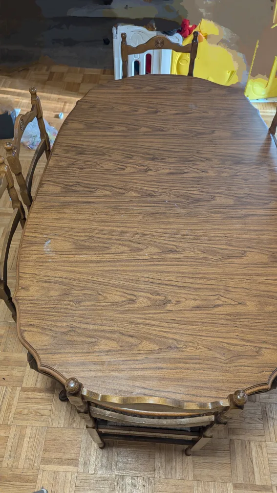 Oval Dining table solid wood with leaf image indicator(5)