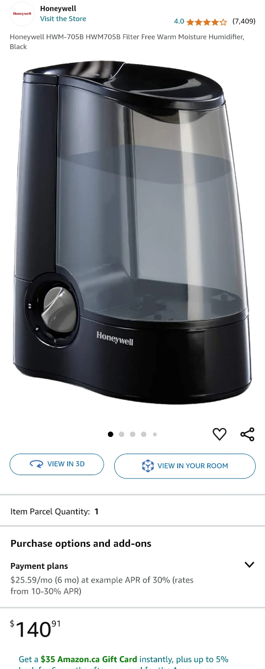 Honeywell Filter Free Warm Moisture Humidifier, white - photo 5