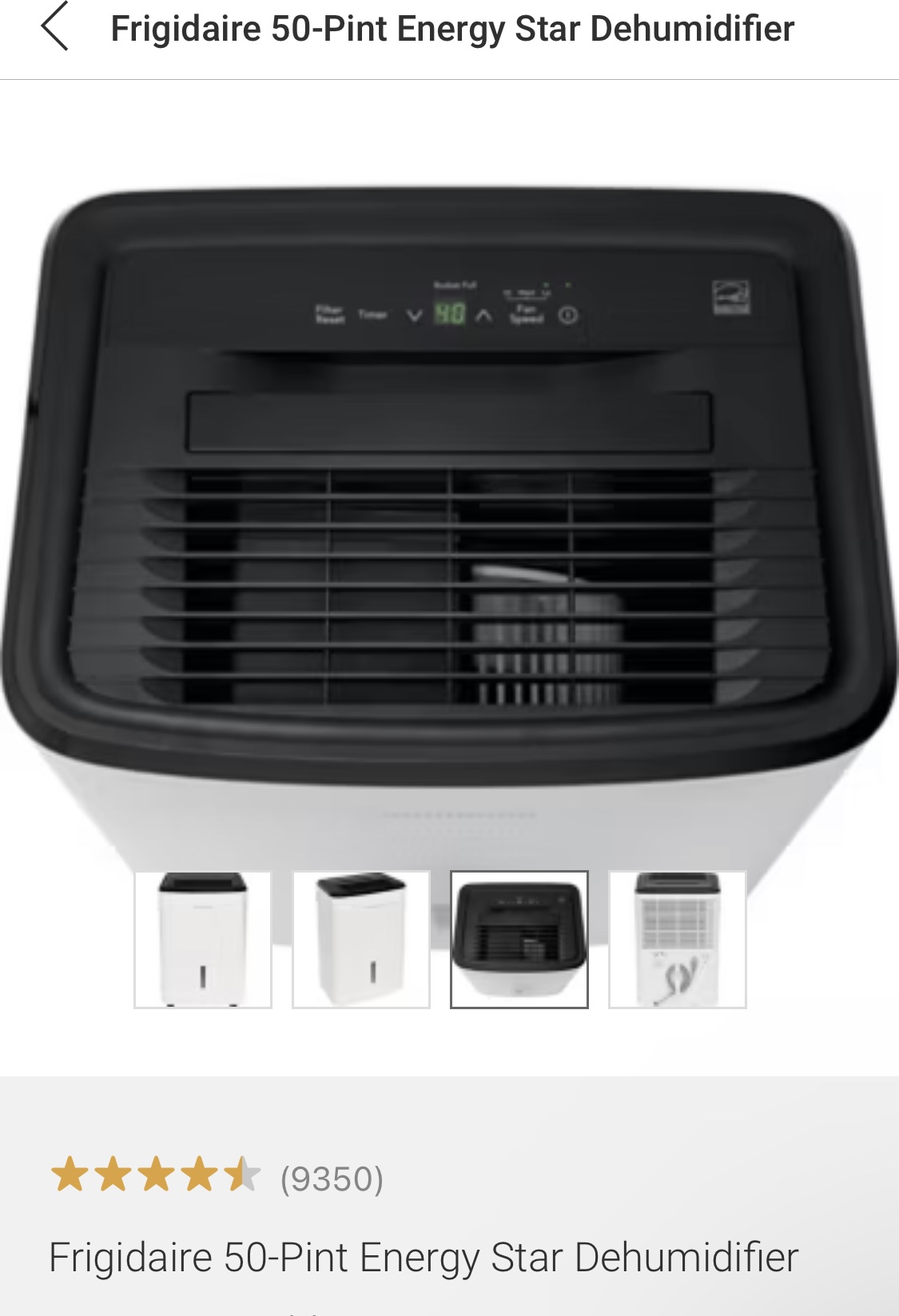 Frigidaire Dehumidifier - photo 2