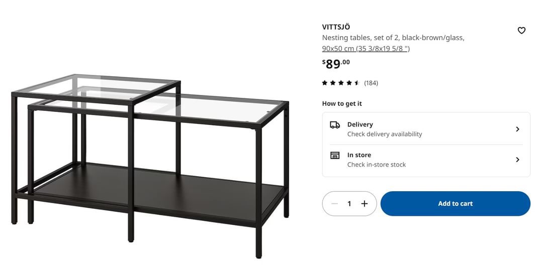 IKEA VITTSJÖ Nesting Tables Set - photo 2