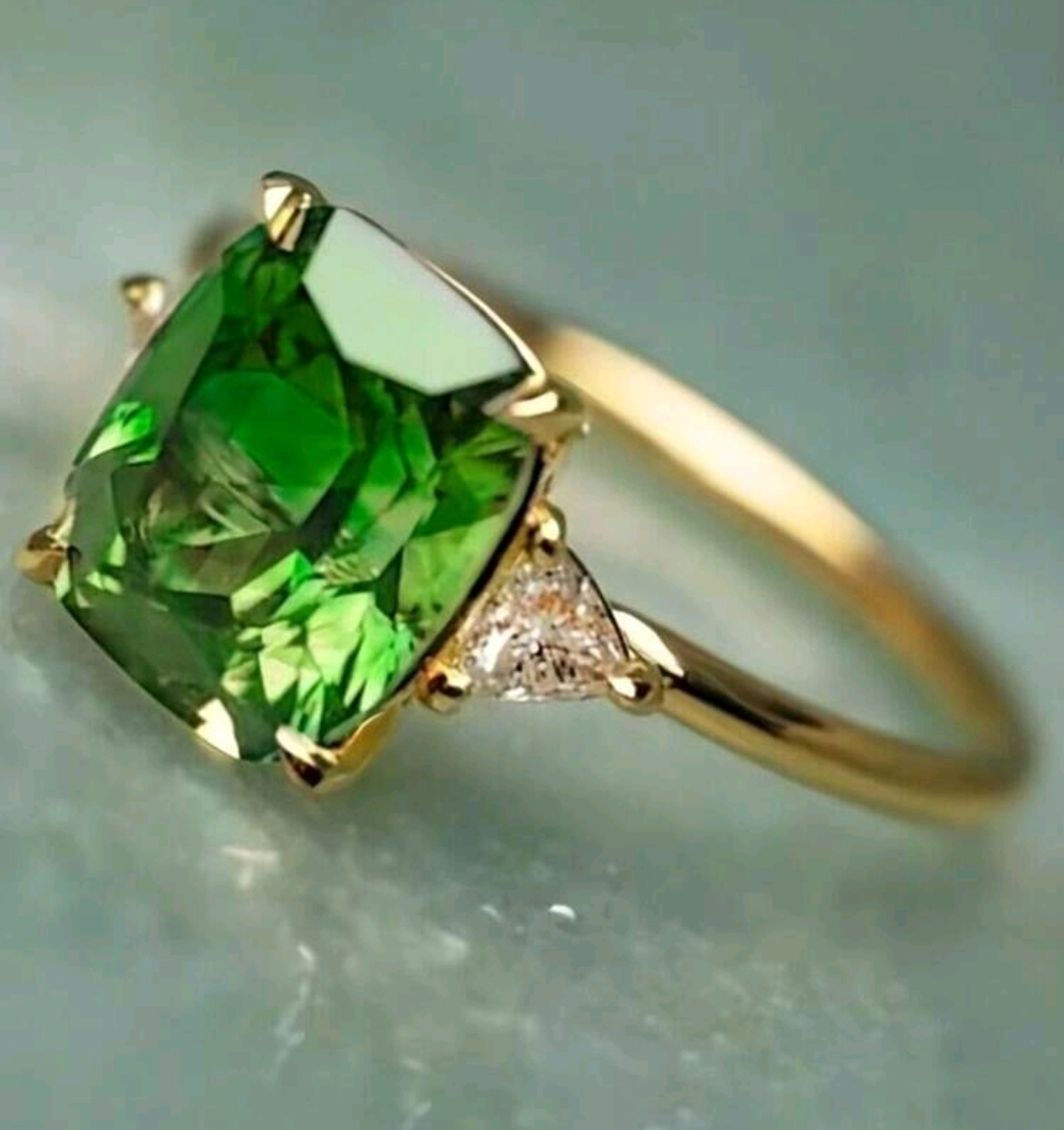Emerald and 14 k gold Plated s925 sterling - photo 3