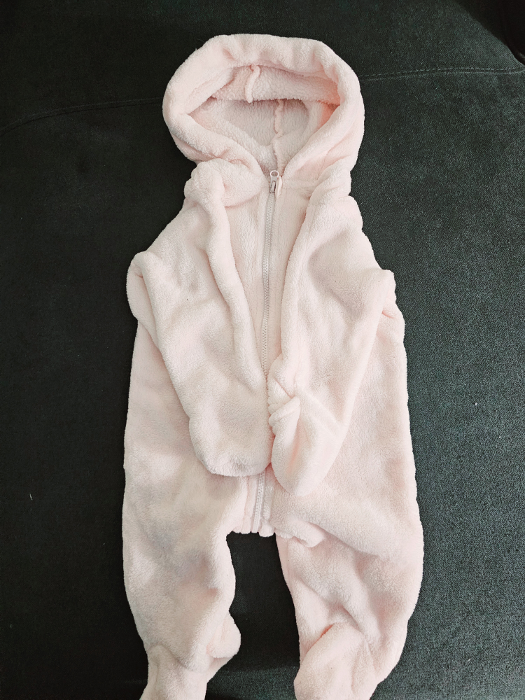 First Impressions Baby Pink Fleece Footed Jumpsuit - photo 4