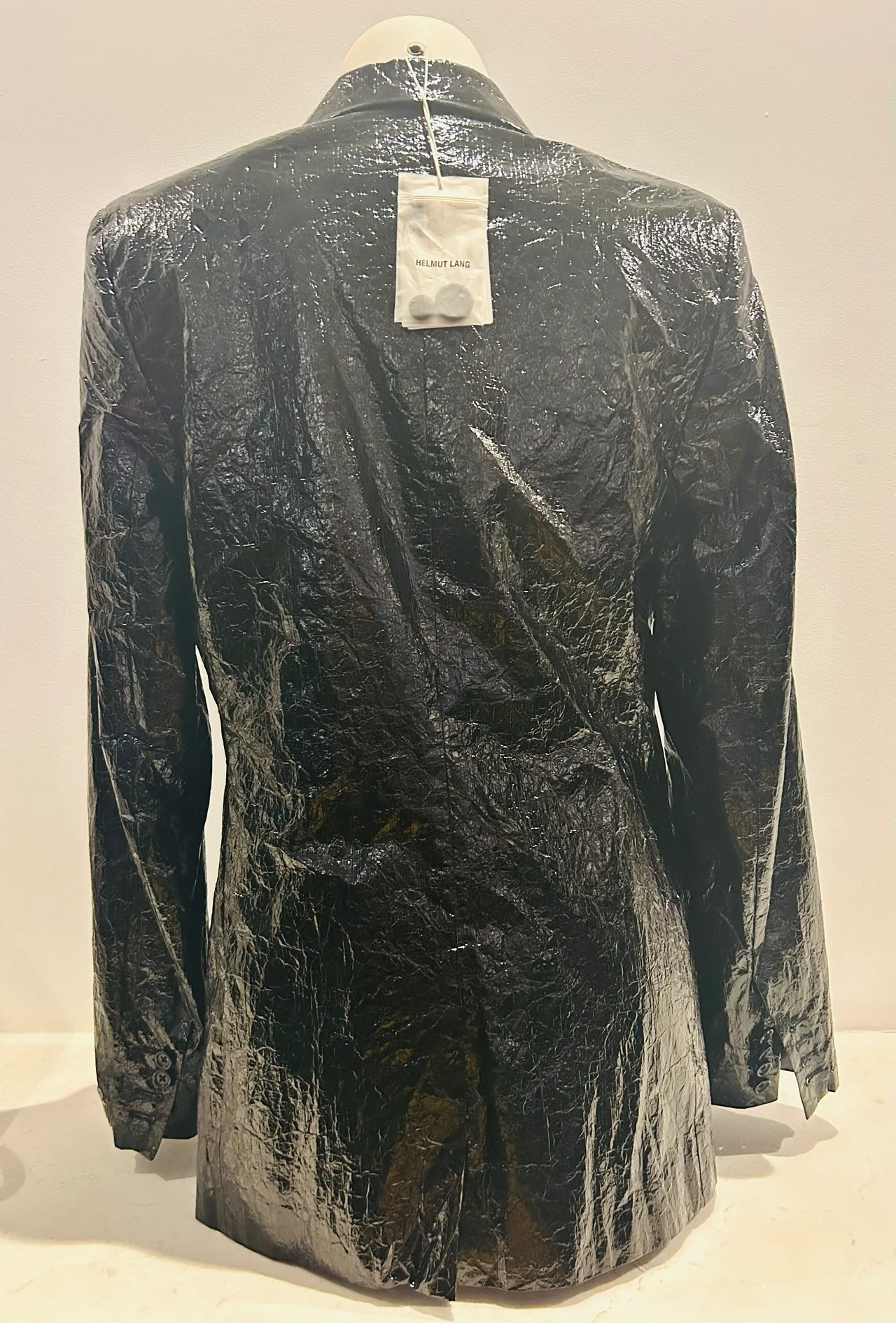 Helmut lang shiny black blazer image indicator(7)