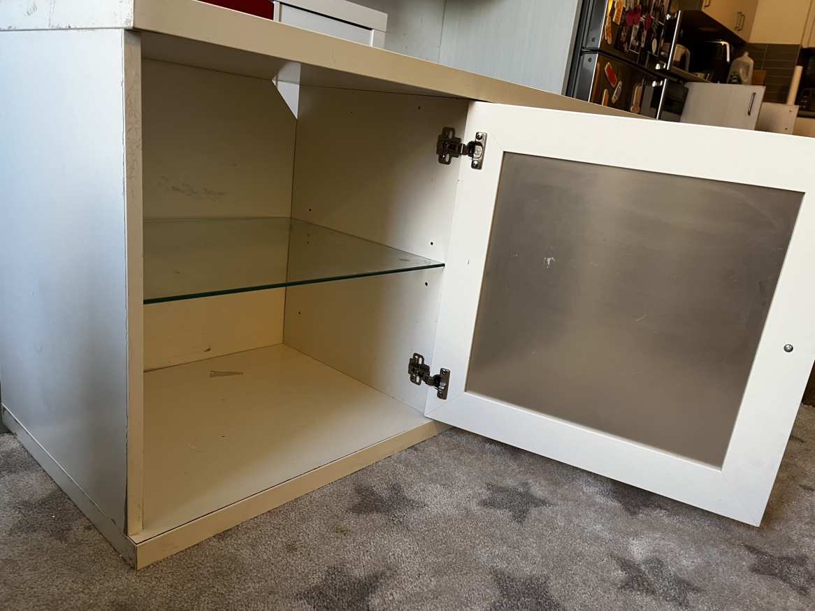 IKEA White Cabinet with Glass Doors and shelves - photo 2