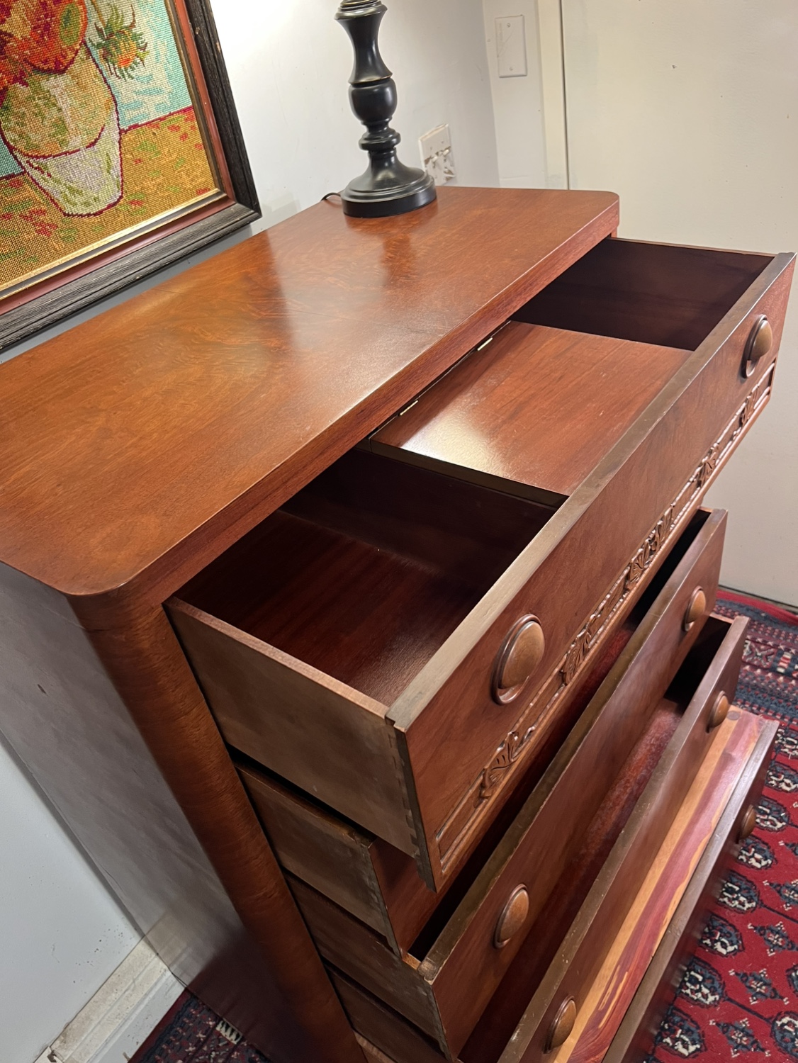 Art Deco Vintage 5 Drawers Dresser w/Wheels - Delivery Extra - photo 4