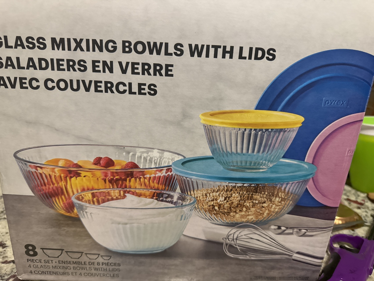 Pyrex Glass Mixing Bowls with Lids - photo 2