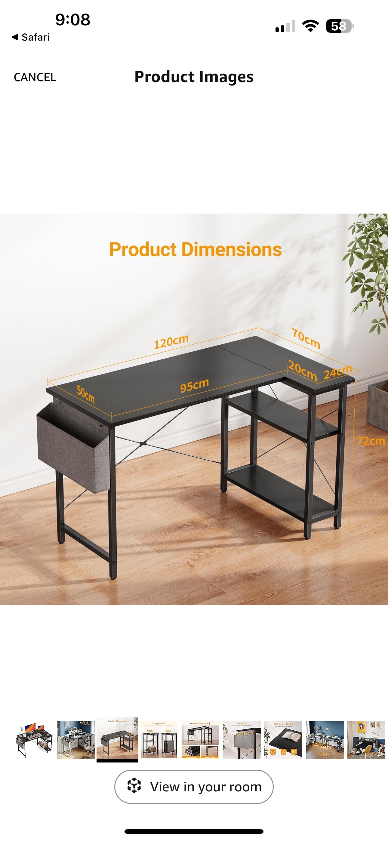 L Shaped work desk black - photo 2