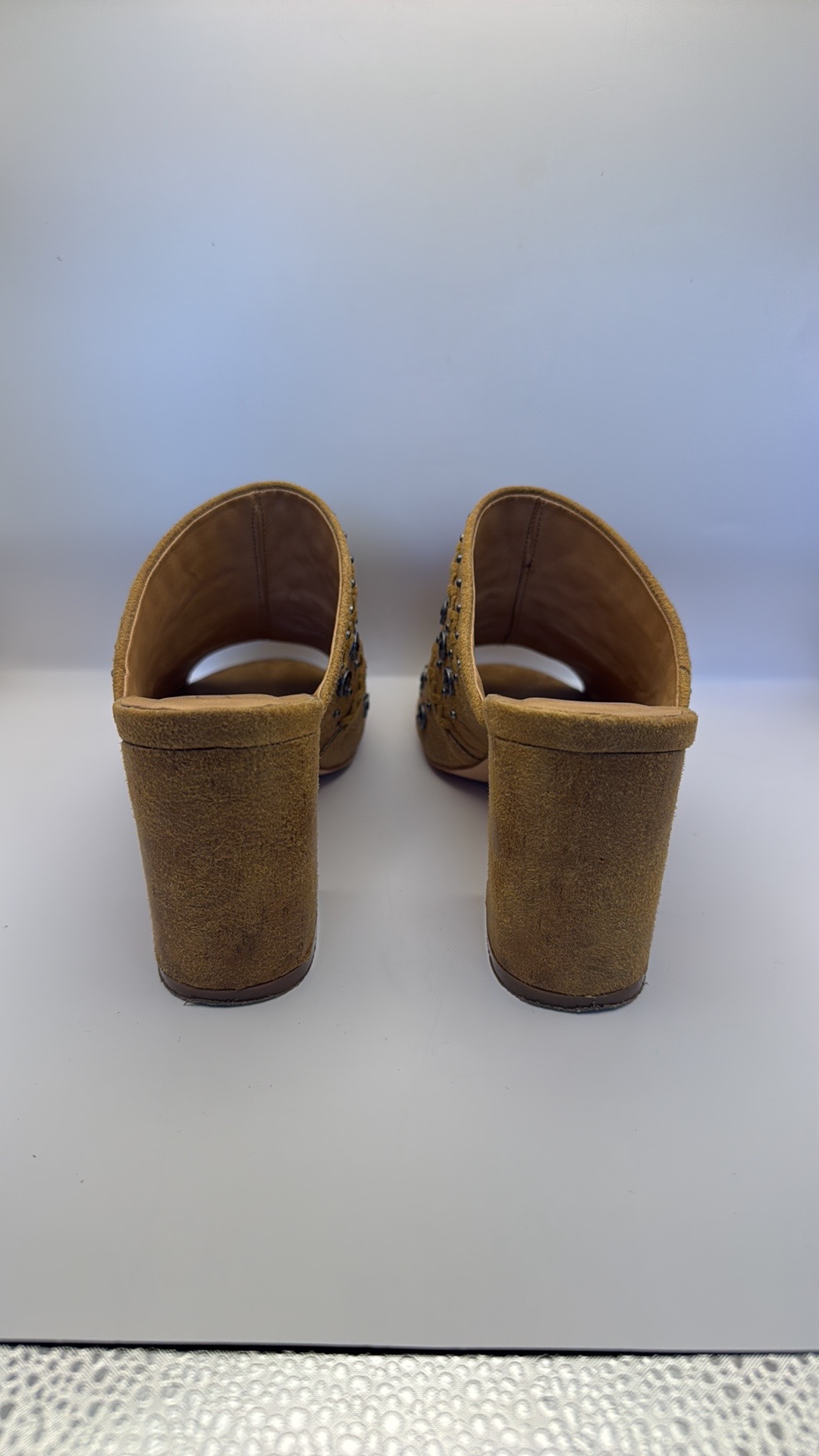Brown Suede Buckle Mules - photo 4