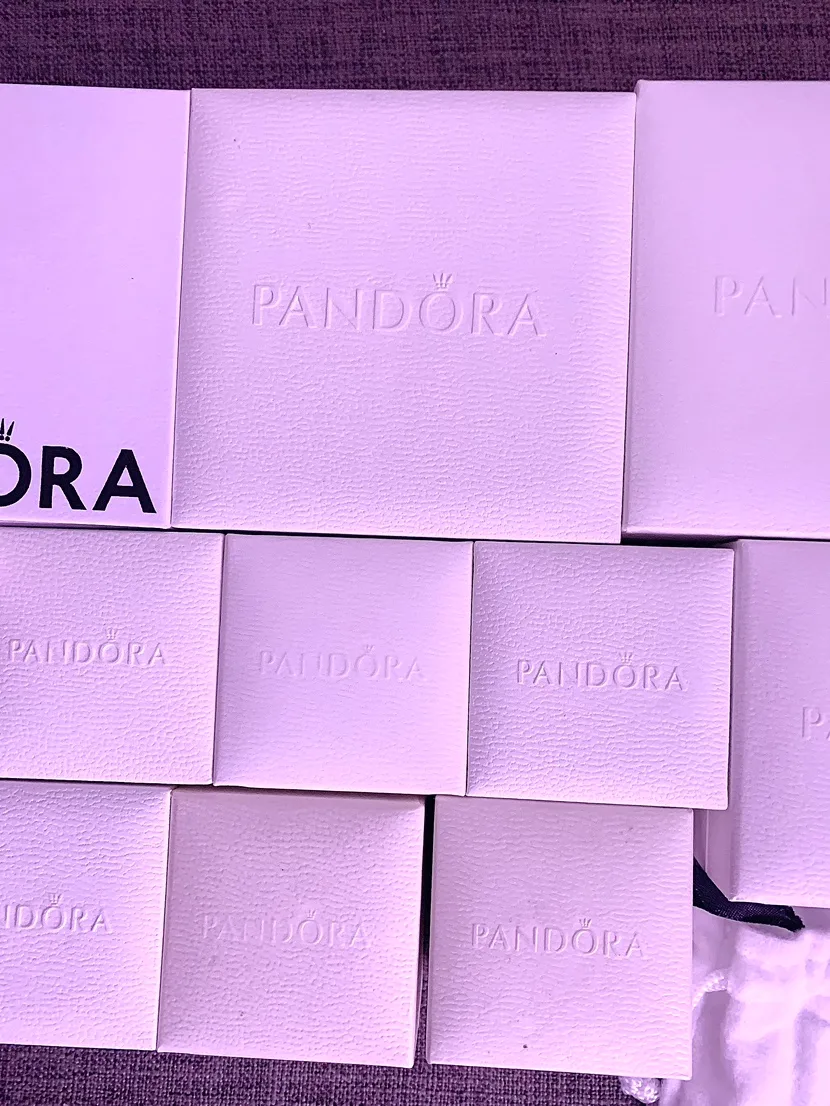 LOT of 13 Empty Pandora Jewelry Boxes and pouch image indicator(3)