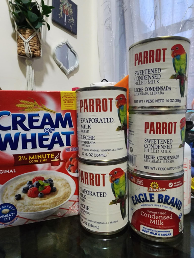 [pantry] Cream of Wheat Cereal Box and Canned Milk