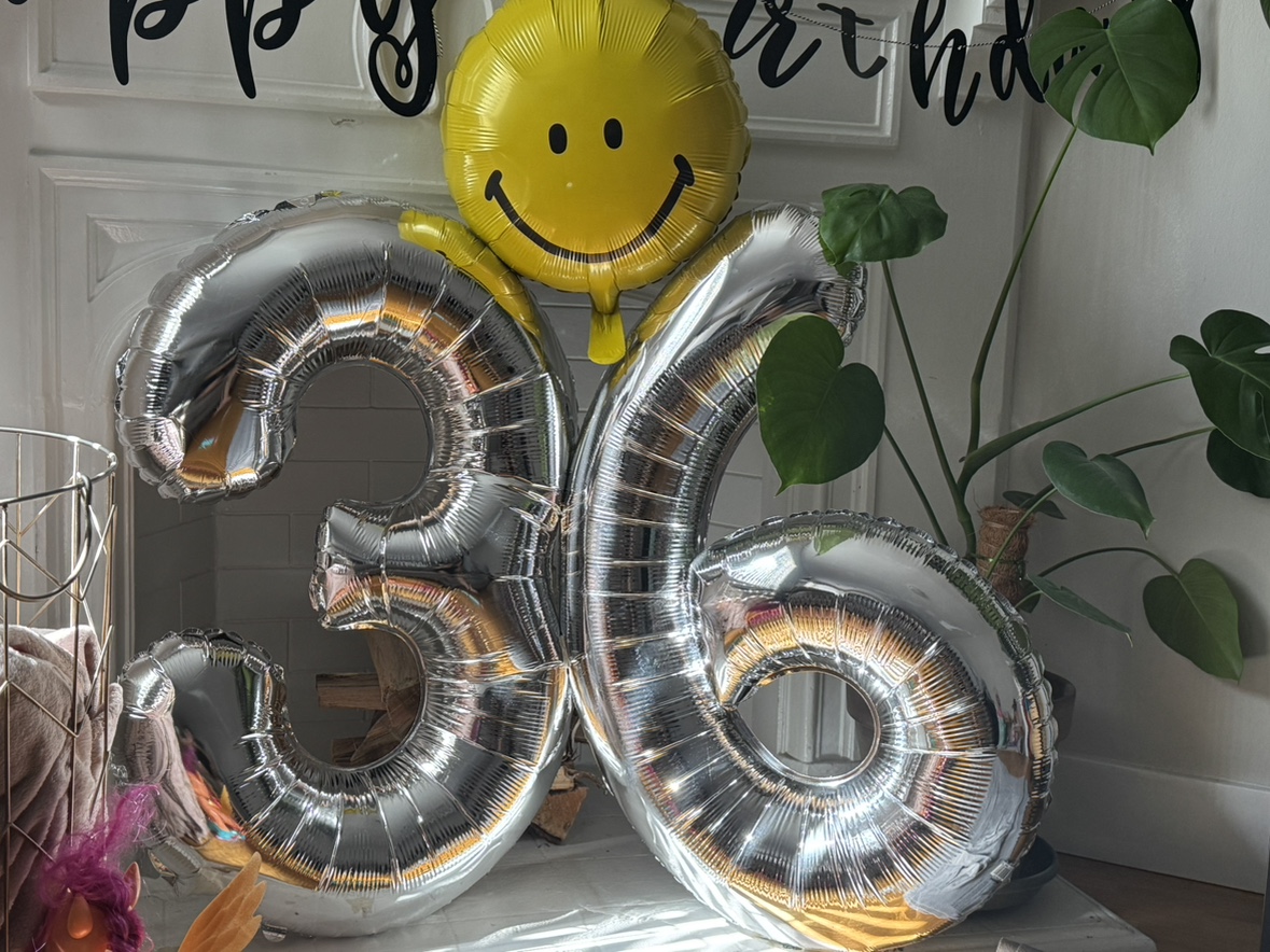 Number Balloons and happy face
