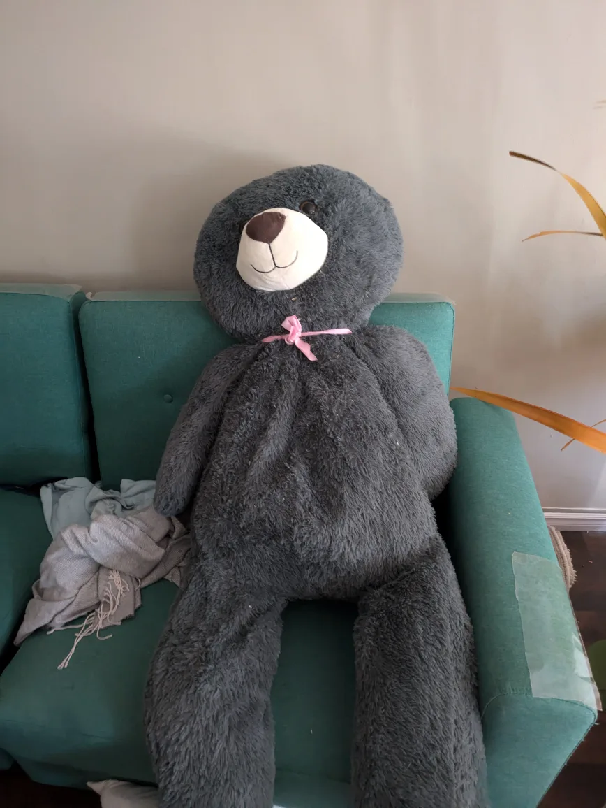 Large Grey Plush Teddy Bear thumbnail