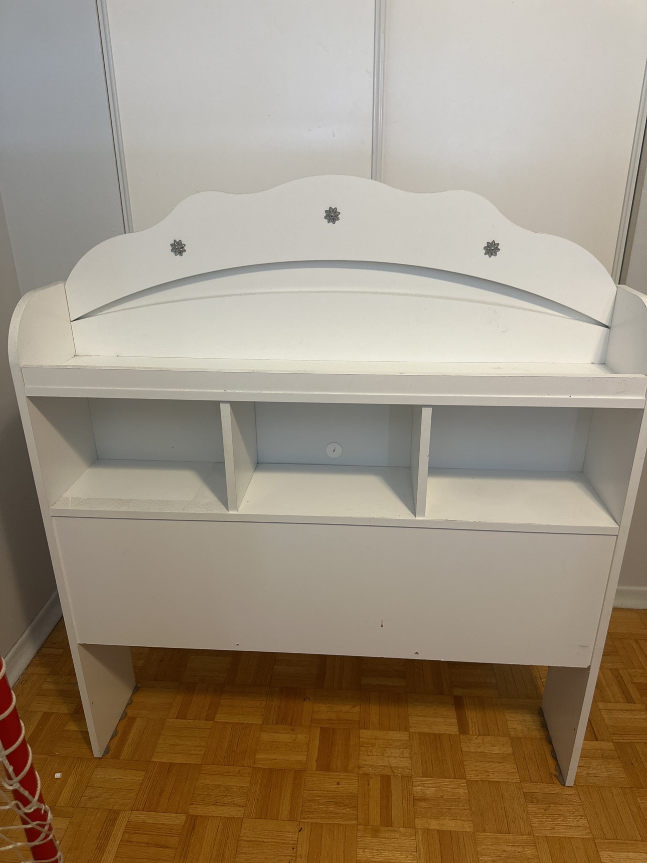 White Headboard with Shelves