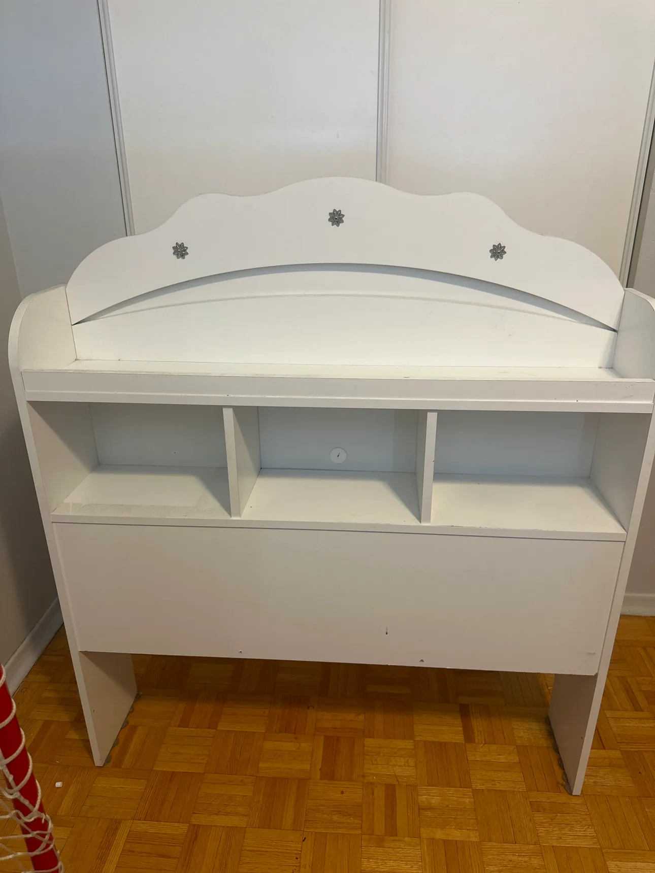 White Headboard with Shelves