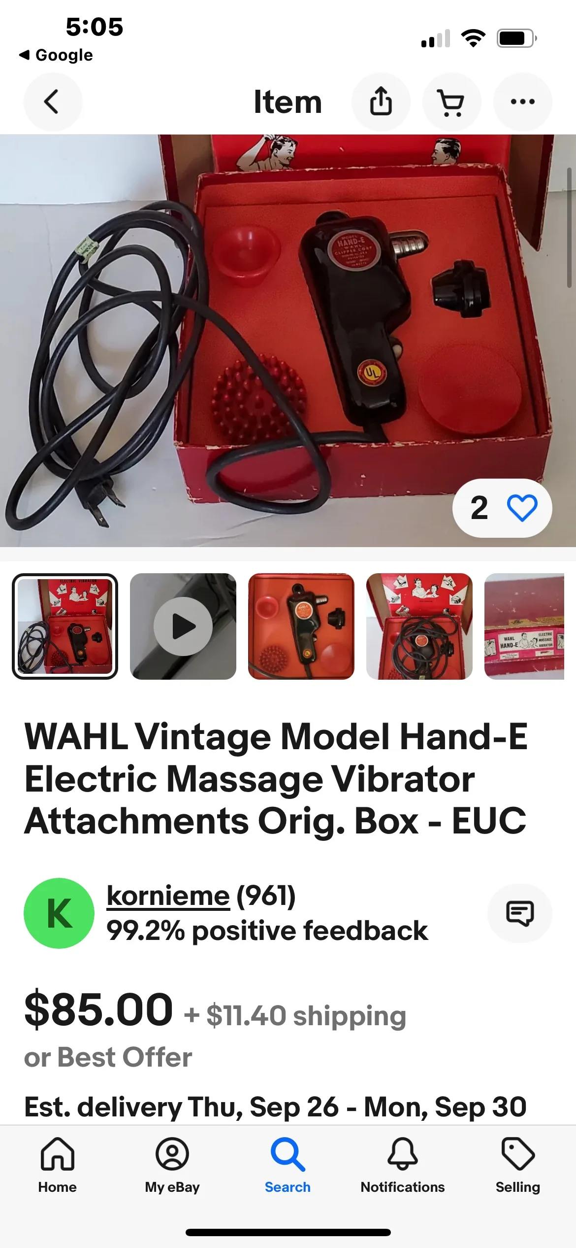 Model 3 Vintage Wahl Home Vibrator image indicator(4)
