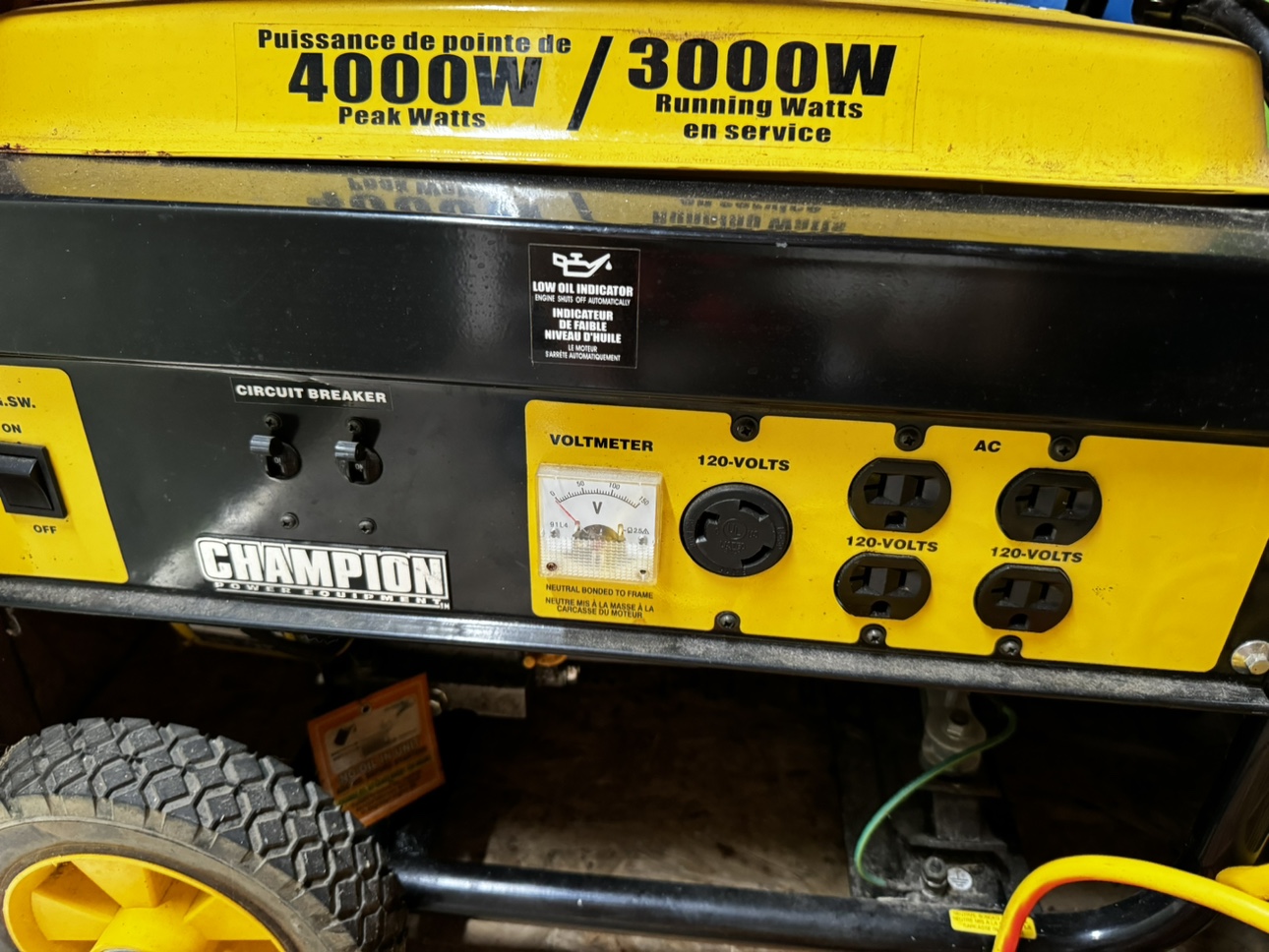 Champion 4000W Peak/3000W Running Generator