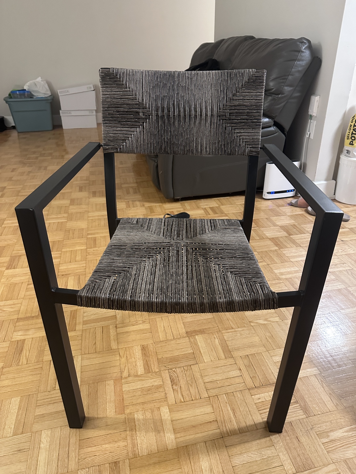 Black and Grey Woven Chair