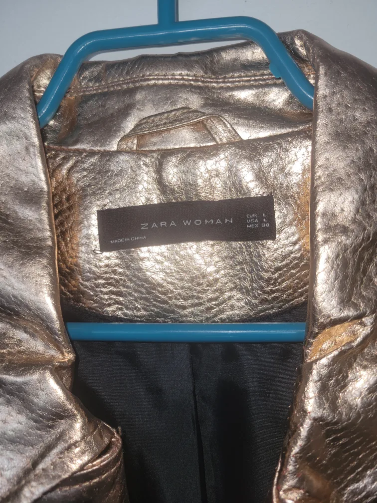 Zara Gold Leather Jacket image indicator(7)