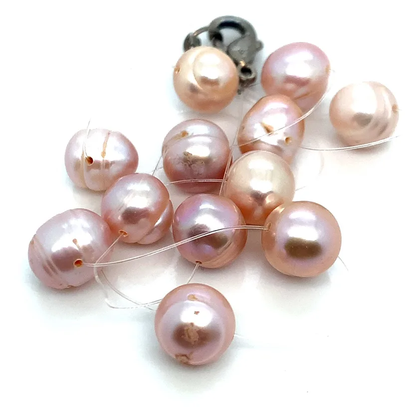 12 loose Freshwater Pink Pearls image indicator(6)