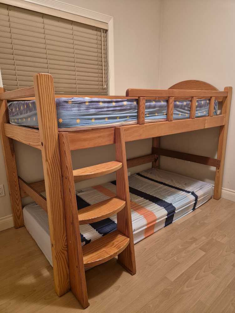Double Decker Bed Frame with Mattresses