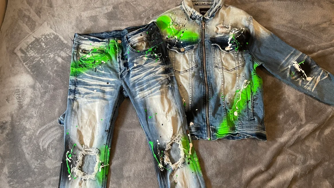 ROCKSTAR ORIGINAL Men's Painted Denim Jacket & Jeans thumbnail