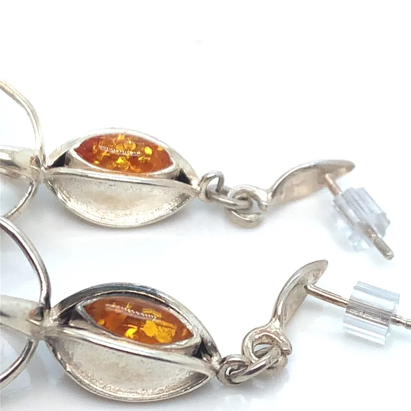 Amber chandelier Sterling Silver Earrings image indicator(6)